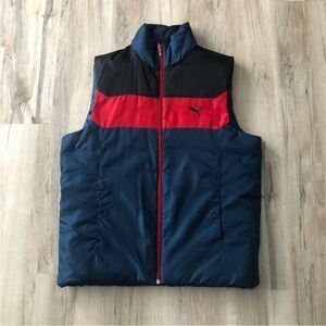PUMA Men's Navy & Red Reversible Puffer Vest